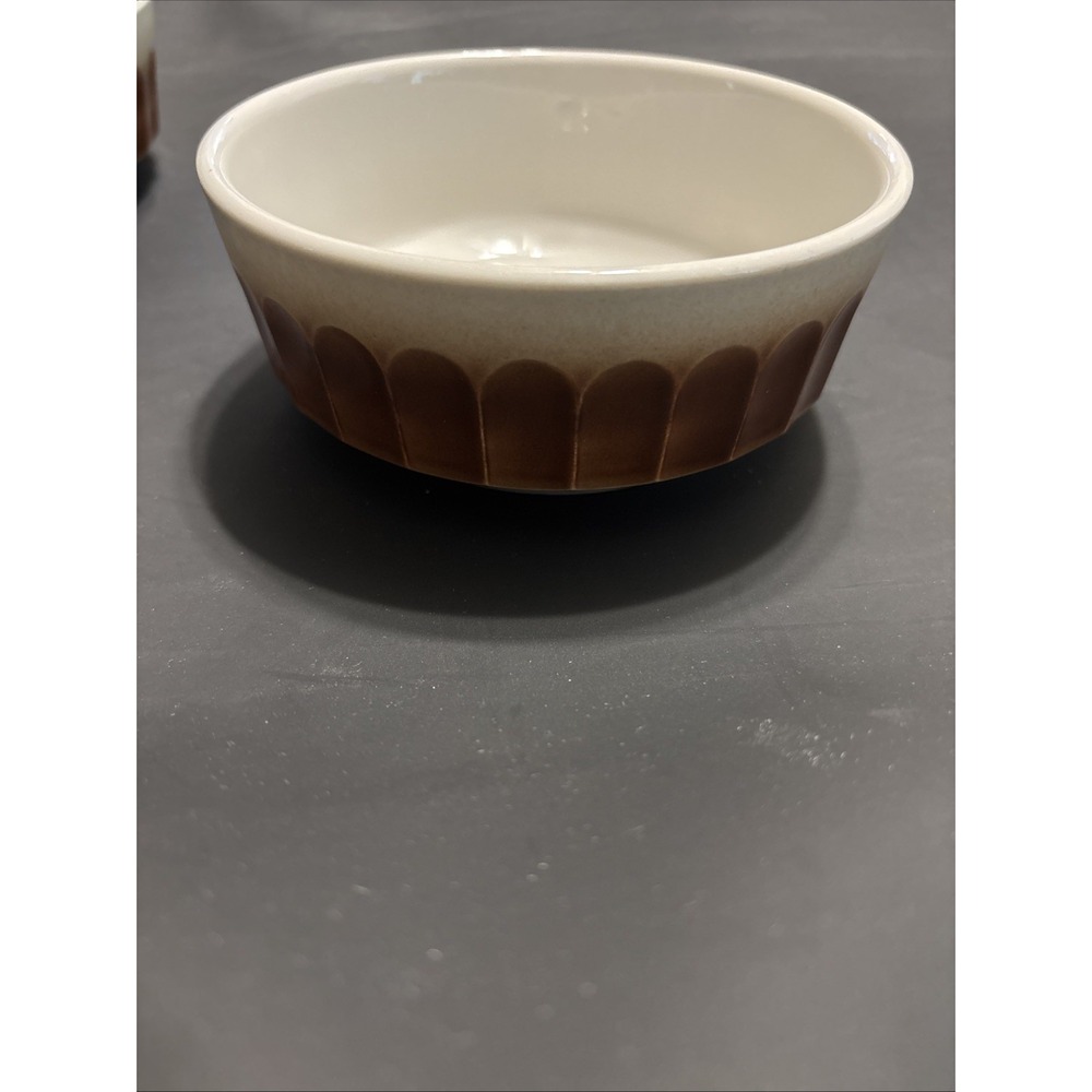Mayer China Interpace 173 Brown Airbrush Dessert Fluted Bowls 5"x5" Set of 4